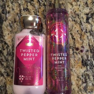 Set of bath and body works body mist and lotion